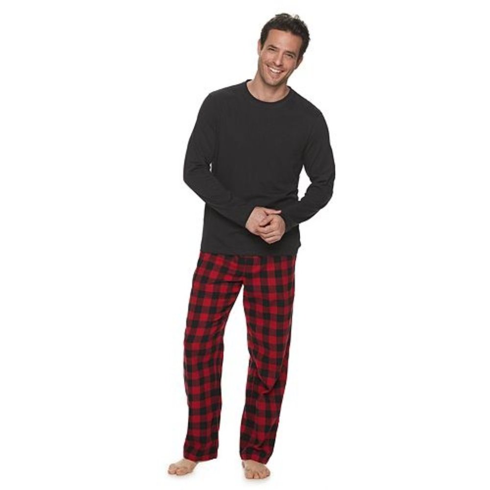 Croft & Barrow Tee & Flannel Sleep Pants Set Mens XL NEW X-Large